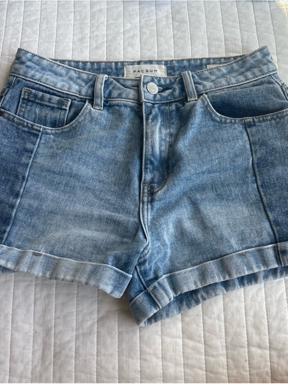 PacSun Light Wash High-Rise Denim Shorts